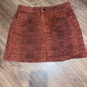 BDG Terracotta Snake Print Mini Skirt